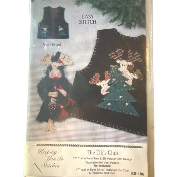 Keeping You In Stitches KS186 Pattern The Elks Club Vest Vintage Wearable Art - Picture 2 of 6